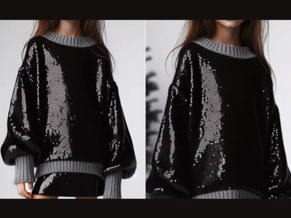 il_fullxfull.6314748648_j6p3.jpg Handmade Black Sequin Sweater Skirt Set – Girls Winter Fashion