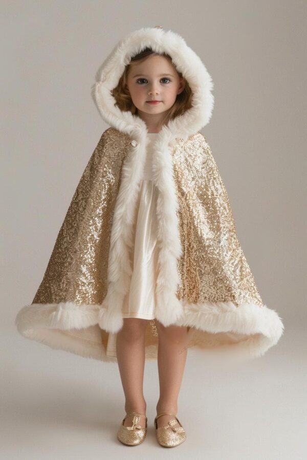 il_fullxfull.7163268354_p6a6.jpg Luxury Gold Sequin Girls Cape – Hooded Faux Fur Trim Cloak