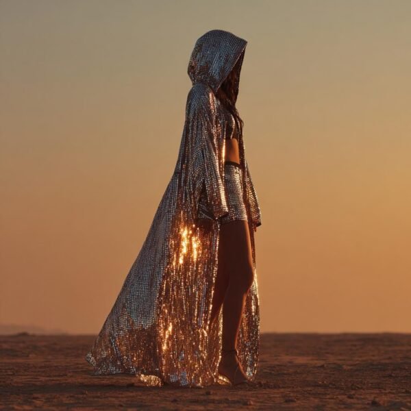 il_fullxfull.7289453338_8en8.jpg Silver Sequin Hooded Kaftan – Unisex Long Festival Coat for Burning Man, Pride & Rave Wear