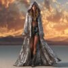 il_fullxfull.7289523702_byjg.jpg Silver Sequin Hooded Kaftan – Unisex Long Festival Coat for Burning Man, Pride & Rave Wear